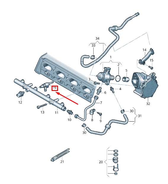 kit di 4 iniettori 06L906036AG — Audi TT Volkswagen Oe