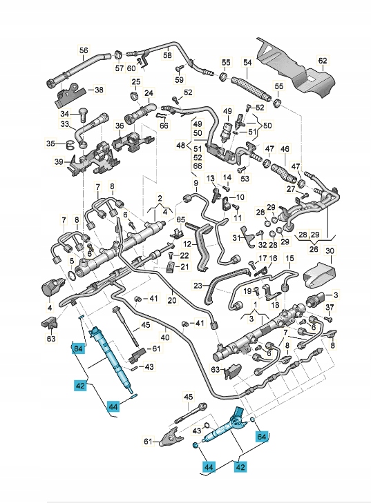 kit di 8 iniettori 057130277BJ — Volkswagen Touareg 4.0 TDI V8